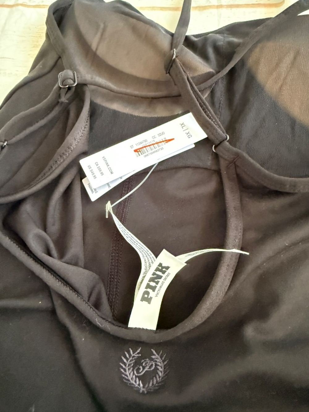 Victoria’s Secret PINK Runsie Romper | XL | Black | NWT | Athleisure Activewear - Picture 8 of 8